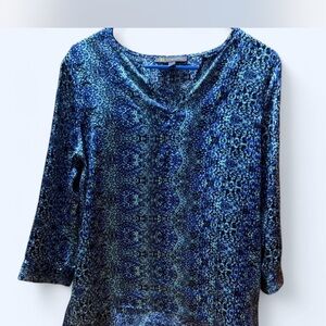 Blue Patterned Women's Top